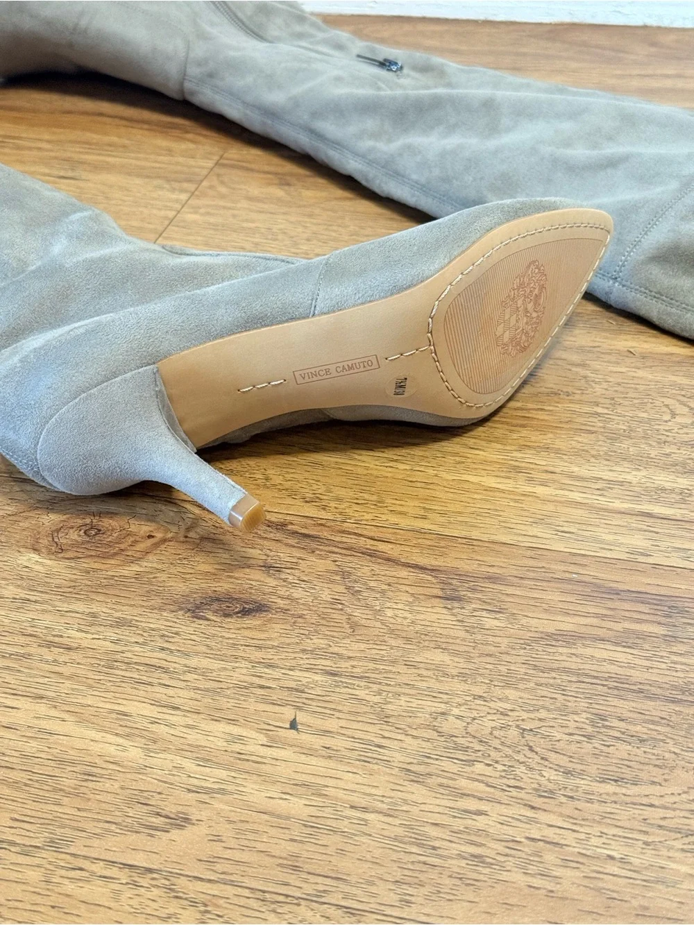 NWOT Vince Camuto Women’s Taupe Over-the-Knee Boots Size 7.5M Pointed Toe